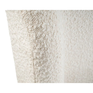 Eden Ivory Bouclé Upholstered Bed Frame with Curved Headboard & Black Legs
