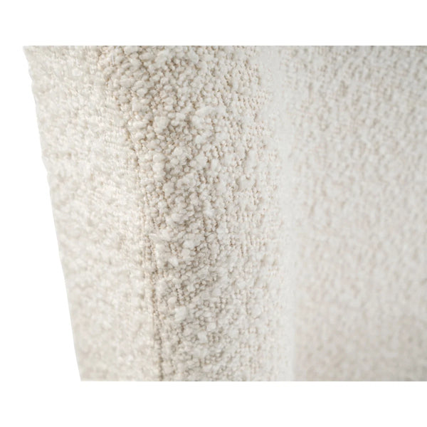 Eden Ivory Bouclé Upholstered Bed Frame with Curved Headboard & Black Legs