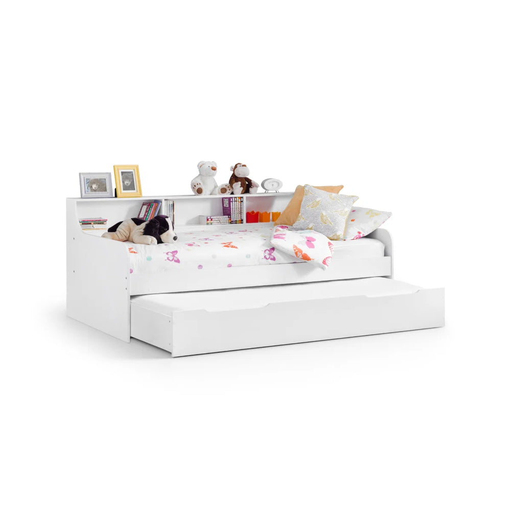Ellie White Underbed Storage Drawer & Single Trundle Bed – Multi-Functional Pull-Out Drawer for UK Single Mattress