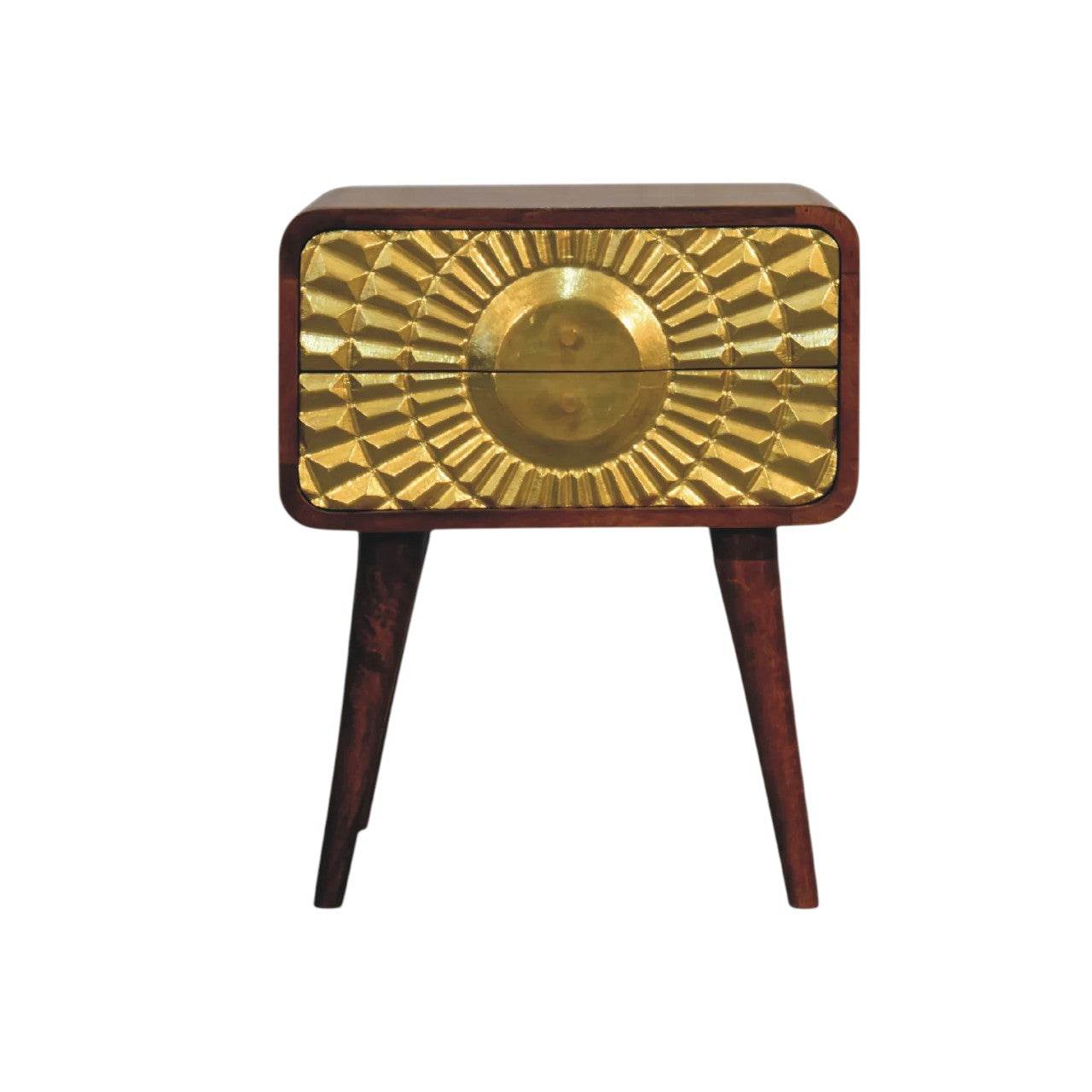 Eden Curved Mango Wood Bedside Table