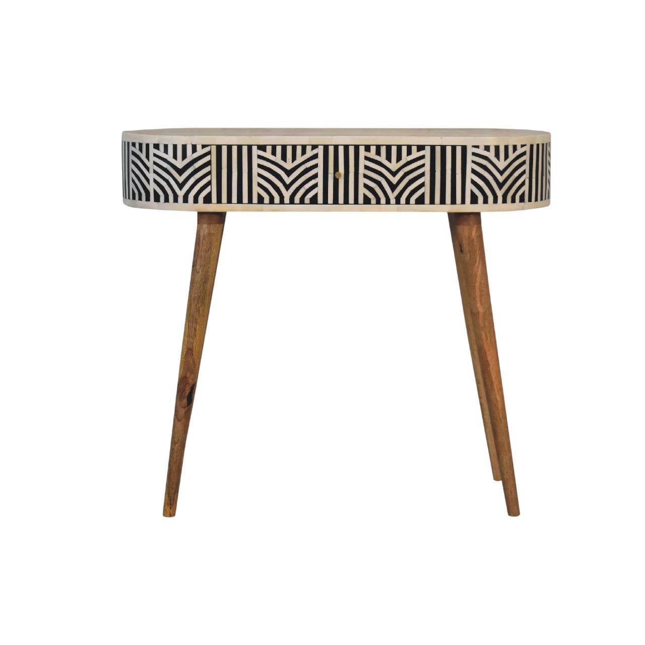 Edessa Bone Inlay Console Table Oak Wood
