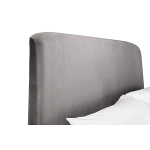 Frida Velvet Storage Ottoman Bed with Curved Headboard – Teal or Grey