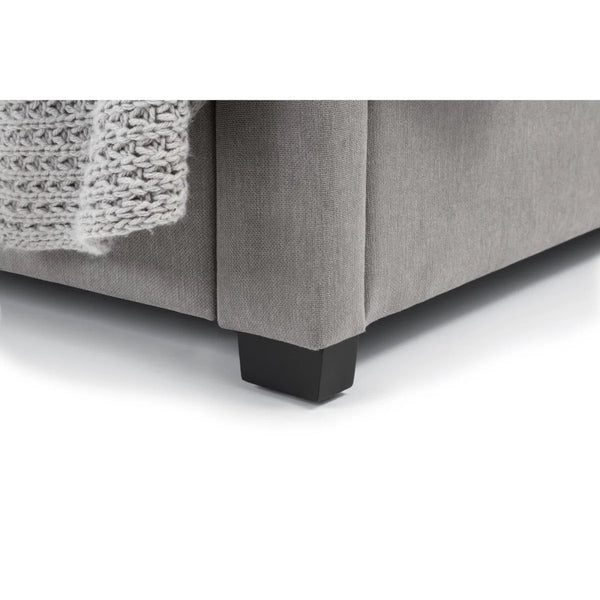 Julian Bowen Fullerton Grey Linen Upholstered Storage Bed with 4 Drawers & Deep Buttoned Headboard