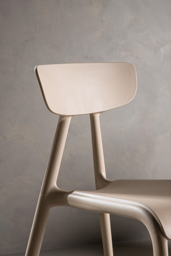 Ursholmen Dining Chair Set of 2 | Beige Scandinavian-Style Plastic Chairs