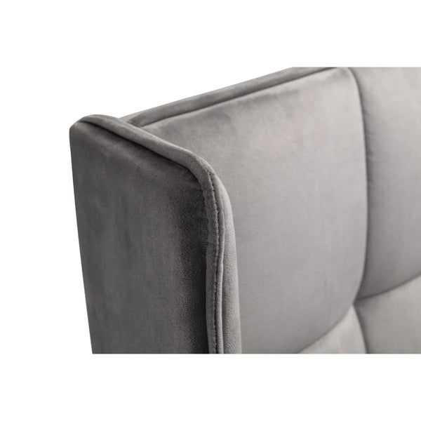 Julian Bowen Gatsby Storage Ottoman Bed in Grey Velvet with Winged Headboard – Double