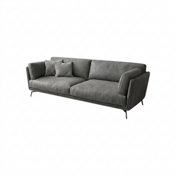 Reynold 2/3 Seater Modern Sofa – Leathaire Upholstered Contemporary Couch with High-Density Foam Cushioning, Wooden Frame Living Room Furniture (Two/Three Seater Option)