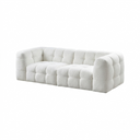 Zobah Grey Boucle Two Seater Sofa – Modern Contemporary Upholstered Loveseat with Soft Textured Fabric, Comfortable Seating for Living Room