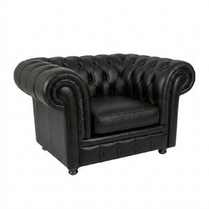 ChicComfort Chesterfield Velvet Armchair – Modern Upholstered Accent Lounge Chair with Solid Wood Frame, Contemporary Living Room Seating (Grey, Black, White, Green, Blue, Red, Brown)