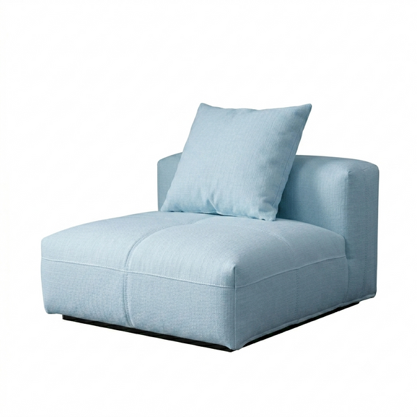 Gagnon Modular Sofa – Contemporary Leathaire Two Seater Sofa in Light Blue / Greyish Blue / White – Modern Comfortable Modular Couch for Living Room