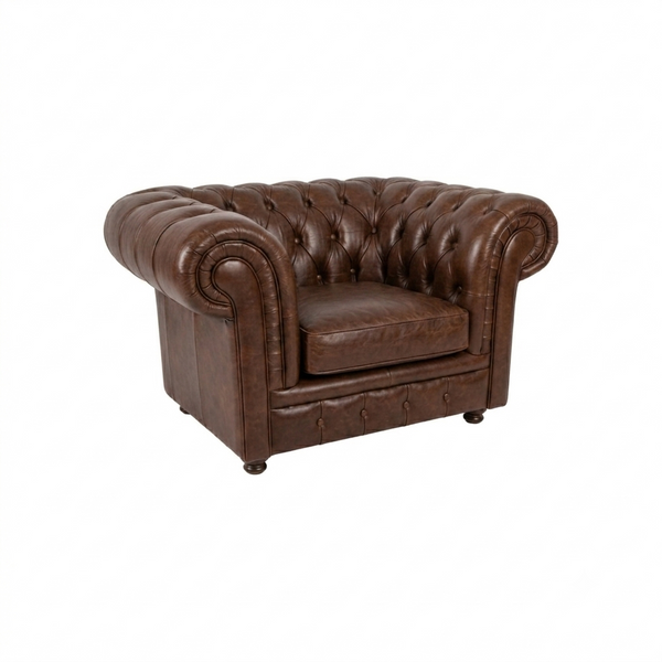 ChicComfort Chesterfield Velvet Armchair – Modern Upholstered Accent Lounge Chair with Solid Wood Frame, Contemporary Living Room Seating (Grey, Black, White, Green, Blue, Red, Brown)