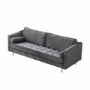 Hanoi Velvet Two Seater Sofa – Modern Contemporary 2-Seater Couch with Painted Steel Legs, Comfortable Upholstered Living Room Sofa (Grey, Blue, Green, Yellow)