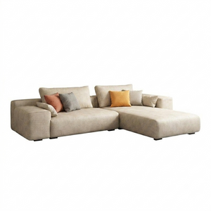 R87 Calvin Two Seater Corner Sofa – Modern Leathaire L-Shape Sectional Sofa with High Density Foam Cushions, Contemporary Living Room Couch