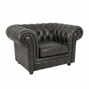 ChicComfort Chesterfield Velvet Armchair – Modern Upholstered Accent Lounge Chair with Solid Wood Frame, Contemporary Living Room Seating (Grey, Black, White, Green, Blue, Red, Brown)
