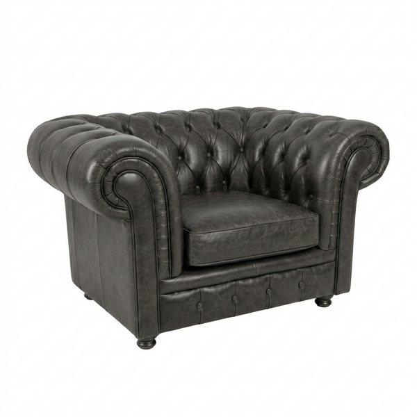 ChicComfort Chesterfield Velvet Armchair – Modern Upholstered Accent Lounge Chair with Solid Wood Frame, Contemporary Living Room Seating (Grey, Black, White, Green, Blue, Red, Brown)