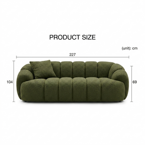 Winslow Pumpin Boucle Three Seater Sofa – Modern Upholstered Couch with High Resilience Foam, Contemporary Living Room Sofa in Soft Boucle Fabric
