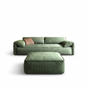 Simon S20 3 Seater Velvet Sofa – Modern Upholstered Living Room Couch | Soft High-Density Sponge Seating | Contemporary Fabric Sofa (Green, Khaki, Mocha, Yellow)