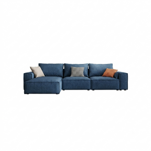 R67 Anselm 3 Seater Sofa 280cm – Modern Leathaire Upholstered Couch with High Density Sponge, Contemporary Living Room Sofa in Beige