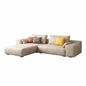 Boston Curved Arm Chaise Sofa in modern design with double-level curved arms and spacious chaise section