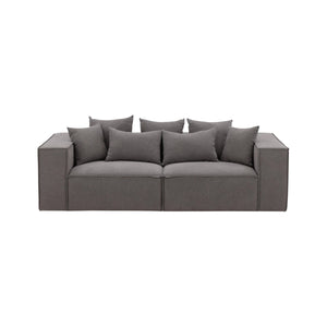 Gillholmen Grey Linen Sofa | Scandinavian 3-Seater with Cushions | Modern Cozy Living Room Couch
