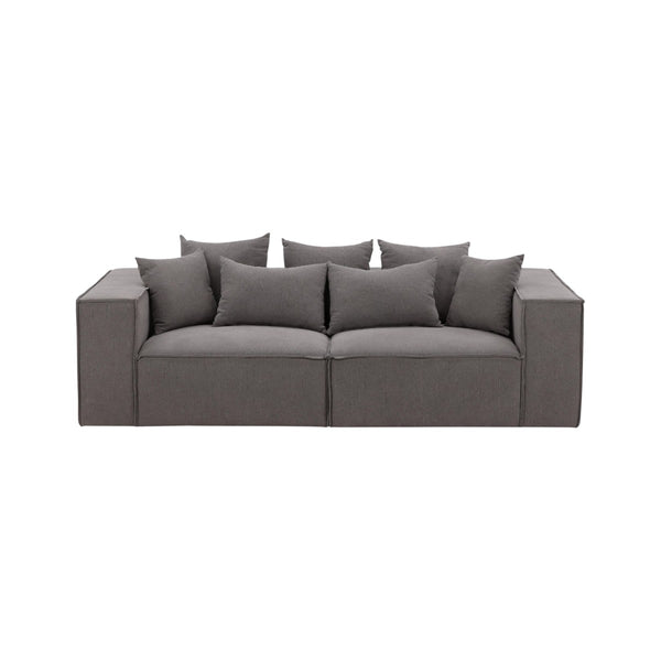 Gillholmen Grey Linen Sofa | Scandinavian 3-Seater with Cushions | Modern Cozy Living Room Couch