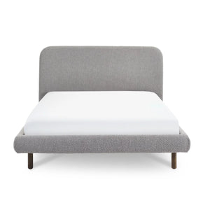 Hannah Grey Bouclé Upholstered Curved Double Bed Frame