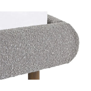 Hannah Grey Bouclé Upholstered Curved Double Bed Frame