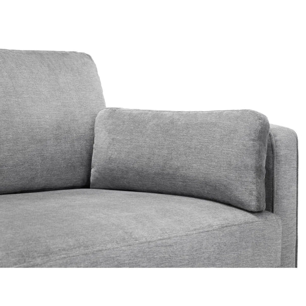 Hayward 3 Seater Chenille Fabric Sofa – Modern Dark Grey Upholstered Couch with Choice of Black or Light Oak Legs