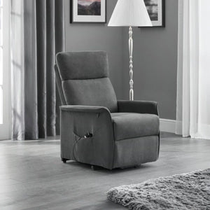 Helena Electric Rise & Recline Chair – Charcoal Fabric Mobility Armchair with Lift Assist