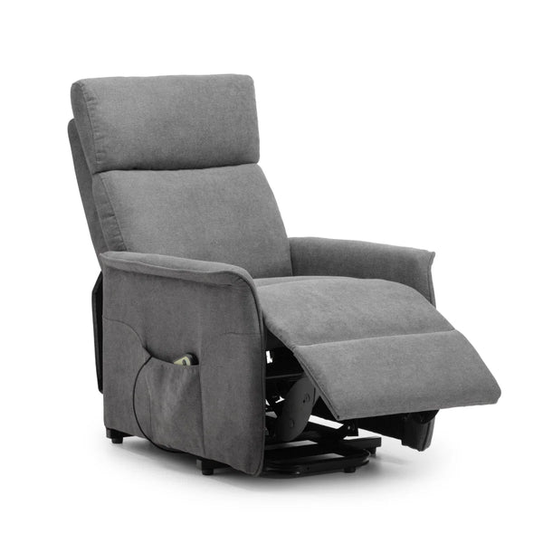 Helena Electric Rise & Recline Chair – Charcoal Fabric Mobility Armchair with Lift Assist