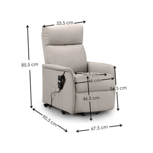 Helena Electric Rise & Recline Chair – Charcoal Fabric Mobility Armchair with Lift Assist