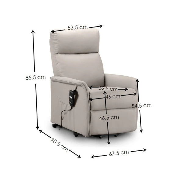 Helena Electric Rise & Recline Chair – Charcoal Fabric Mobility Armchair with Lift Assist