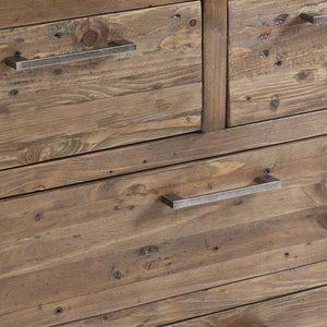 Julian Bowen Heritage 3+2 Drawer Chest – Reclaimed Wood Bedroom Storage Chest with Distressed Rustic Finish & Industrial Metal Handles