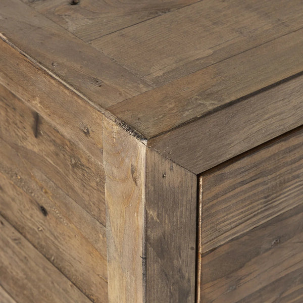 Julian Bowen Heritage 6 Drawer Wide Chest – Reclaimed Wood Rustic Industrial Storage Chest with 6 Spacious Drawers