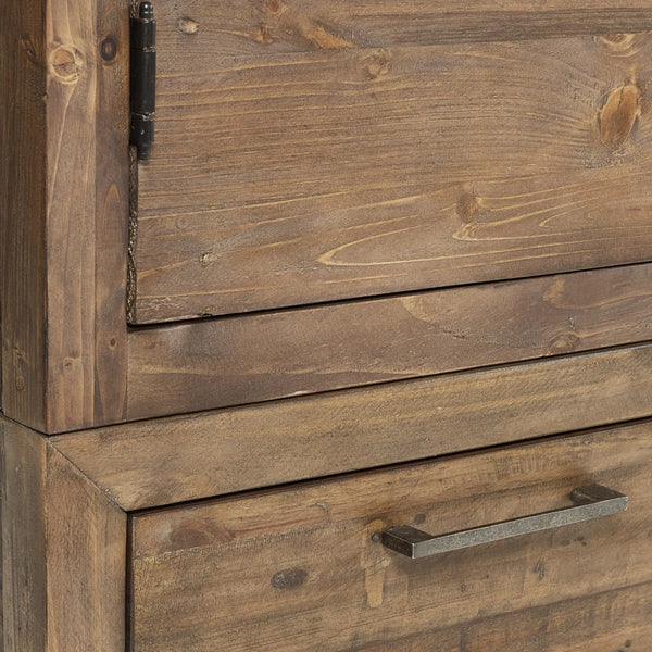 Julian Bowen Heritage Reclaimed Wood 2 Door 1 Drawer Wardrobe with Industrial Metal Handles