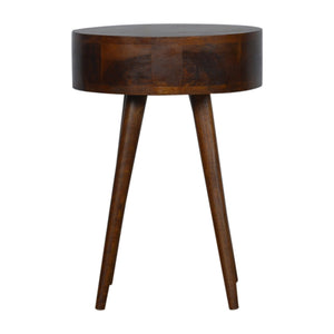 Nordic chestnut bedside table with single storage drawer