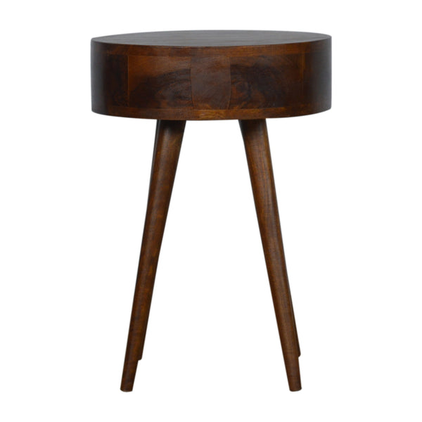 Nordic chestnut bedside table with single storage drawer