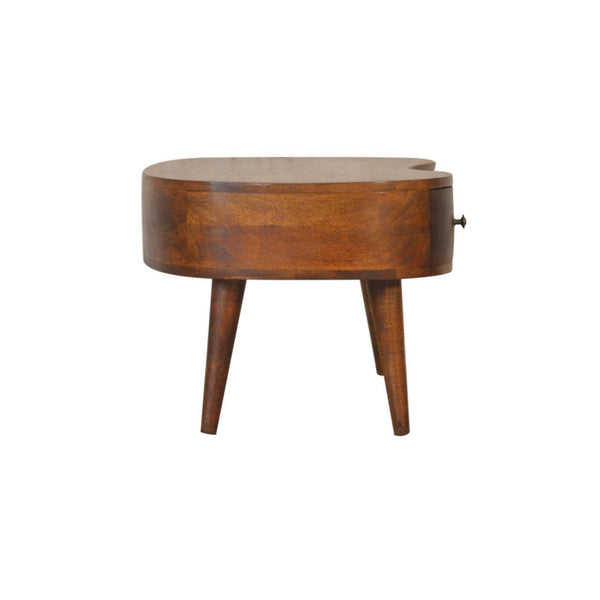 Chestnut Wave Coffee Table showing Nordic-style wooden legs