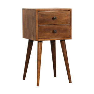 Compact 2 drawer bedside table for modern bedrooms