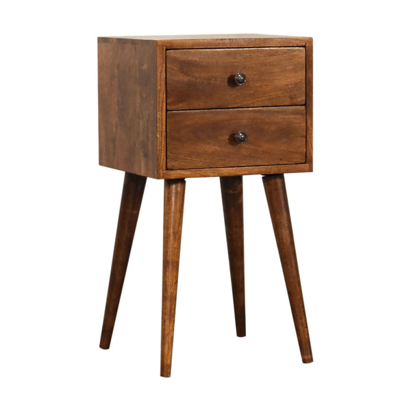 Compact 2 drawer bedside table for modern bedrooms