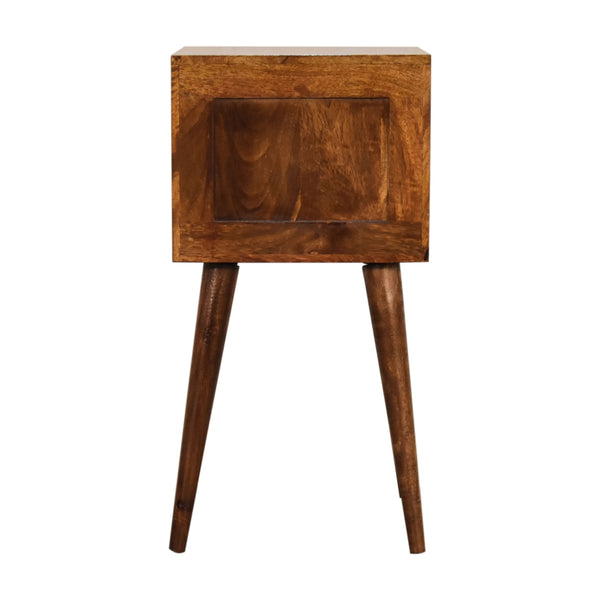 Mini 2 Drawer Chestnut Wood Bedside Table