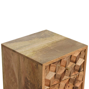 Solid mango wood Mini Cube bedside table