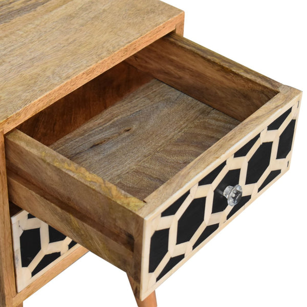 Solid mango wood Mini Bone Inlay Bedside Table