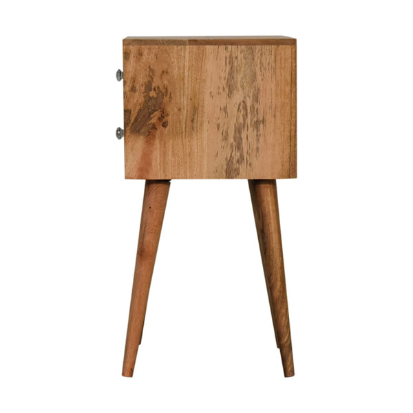 Mini Bone Inlay 2 Drawer Bedside Table front view