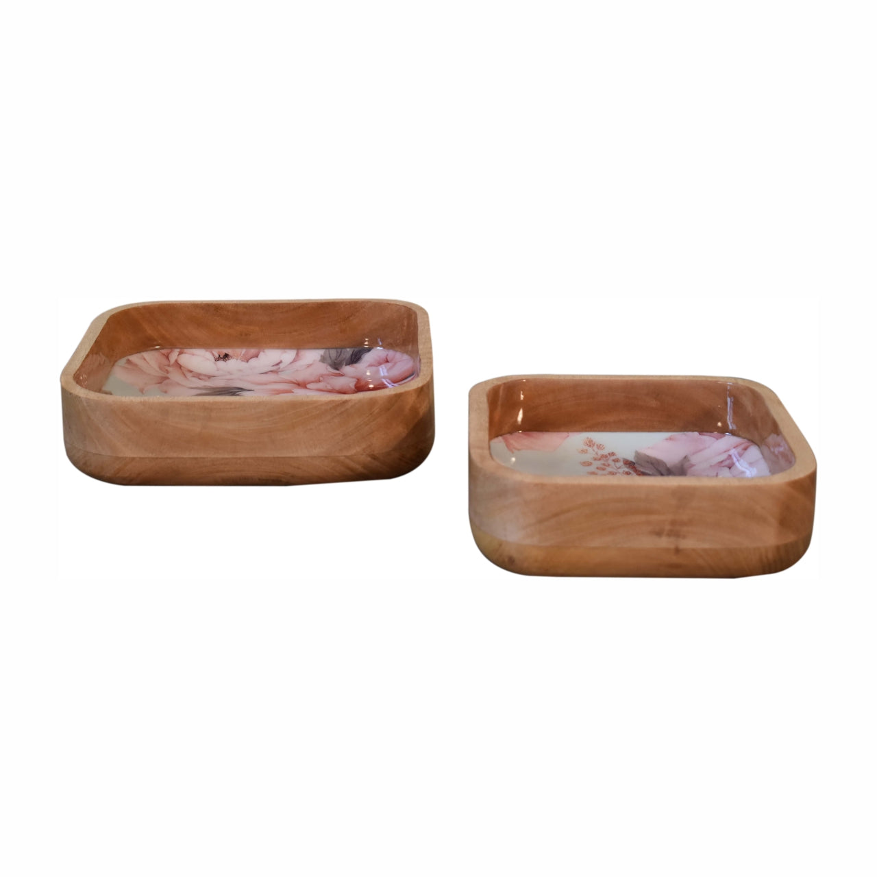 Floral Square Bowl Set 2
