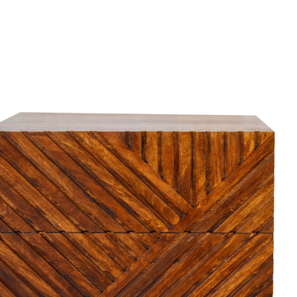 Two drawer Lille bedside table in chestnut finish
