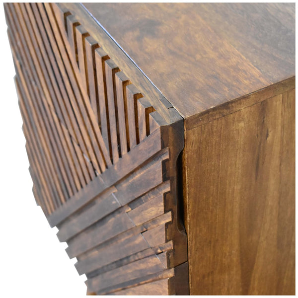 Two drawer Lille bedside table in chestnut finish