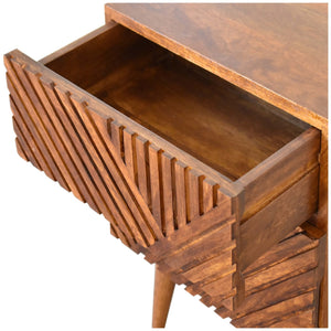 Solid mango wood Lille bedside table with Nordic-style legs