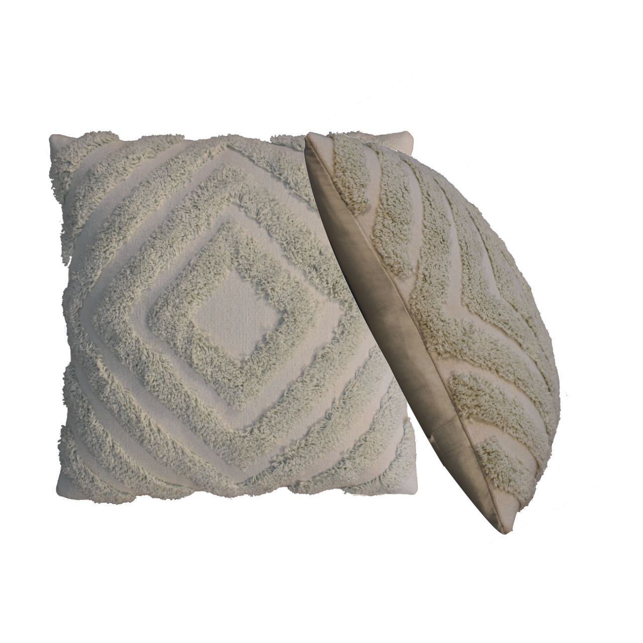 Sage Green Diamond Cushion Set 2