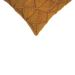 Esmi mustard cushions close-up woven texture
