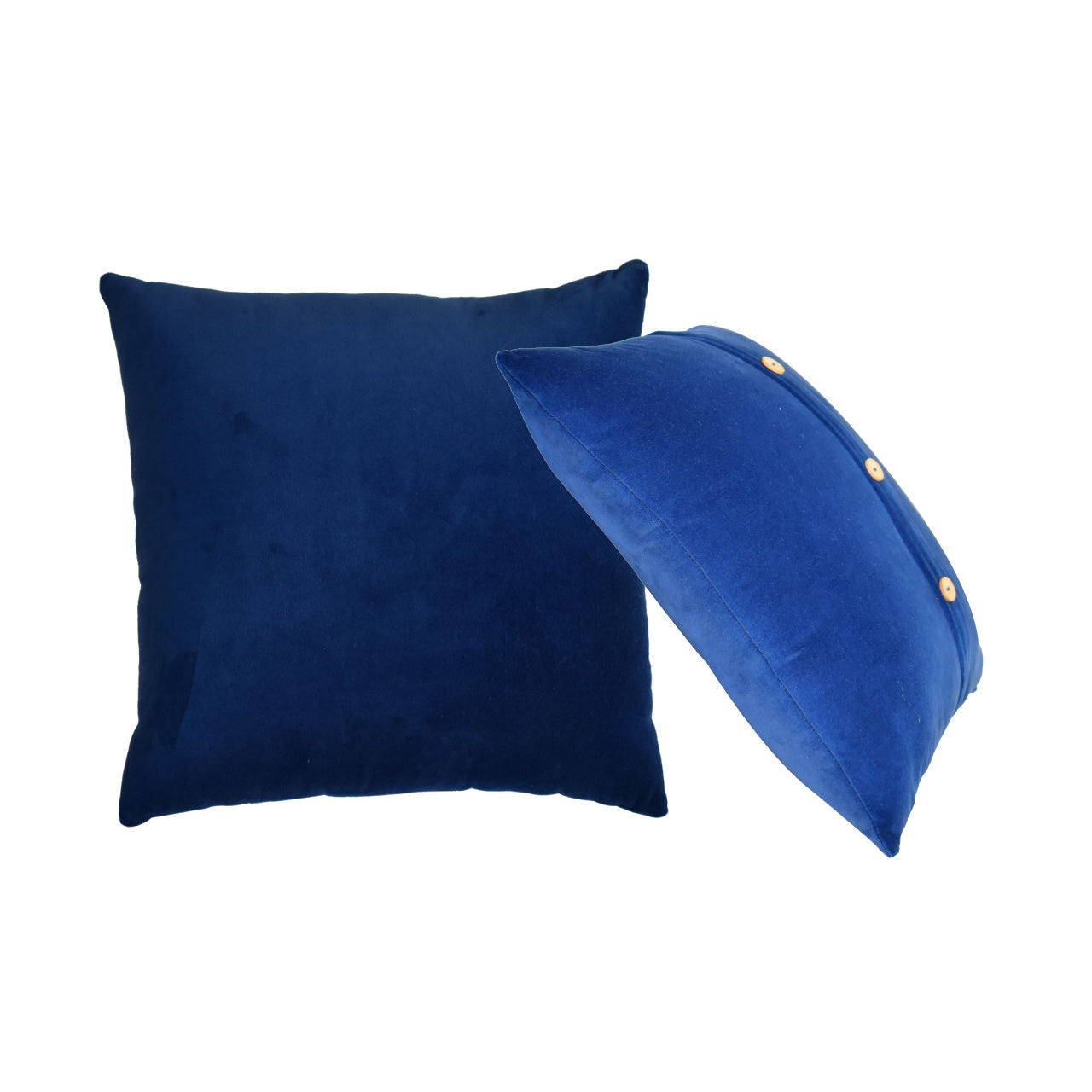Quinn Cushion Set 2 – Royal Blue Velvet Button Down Cushions